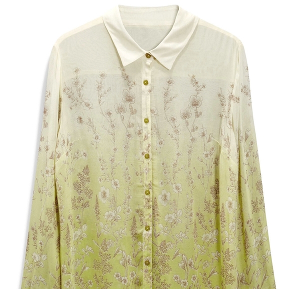 Flower Printed Long Sleeve Blouse - Picture 5 of 8